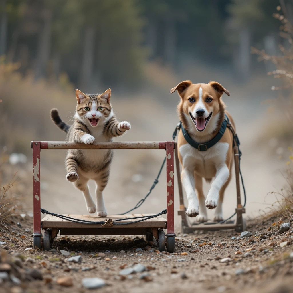 険しいアウトドアでハードルを跳び越える俊敏な猫