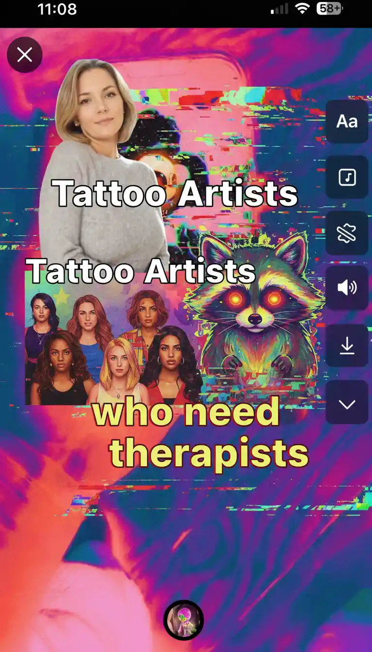 Screenshot di storia sui social media con collage e overlay dell’interfaccia