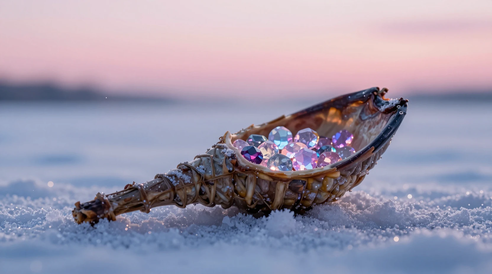 夜明けの霜雪に輝く宝石のコルヌコピア