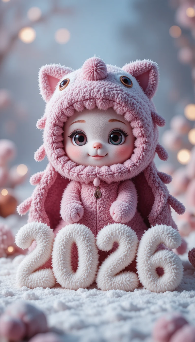 Gatinho de pelúcia fofo dentro de um capuz de leão decorativo
