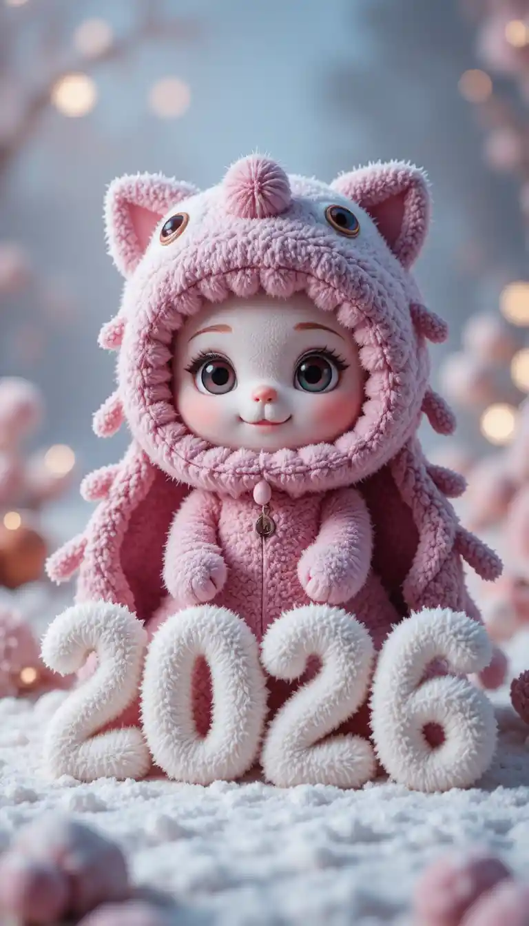 Tierno gato de peluche dentro de una capucha decorativa de león