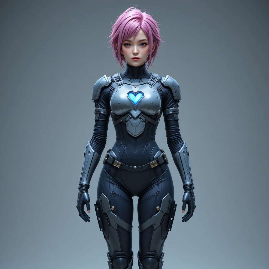 Anime style sci fi warrior woman in 3d studio render