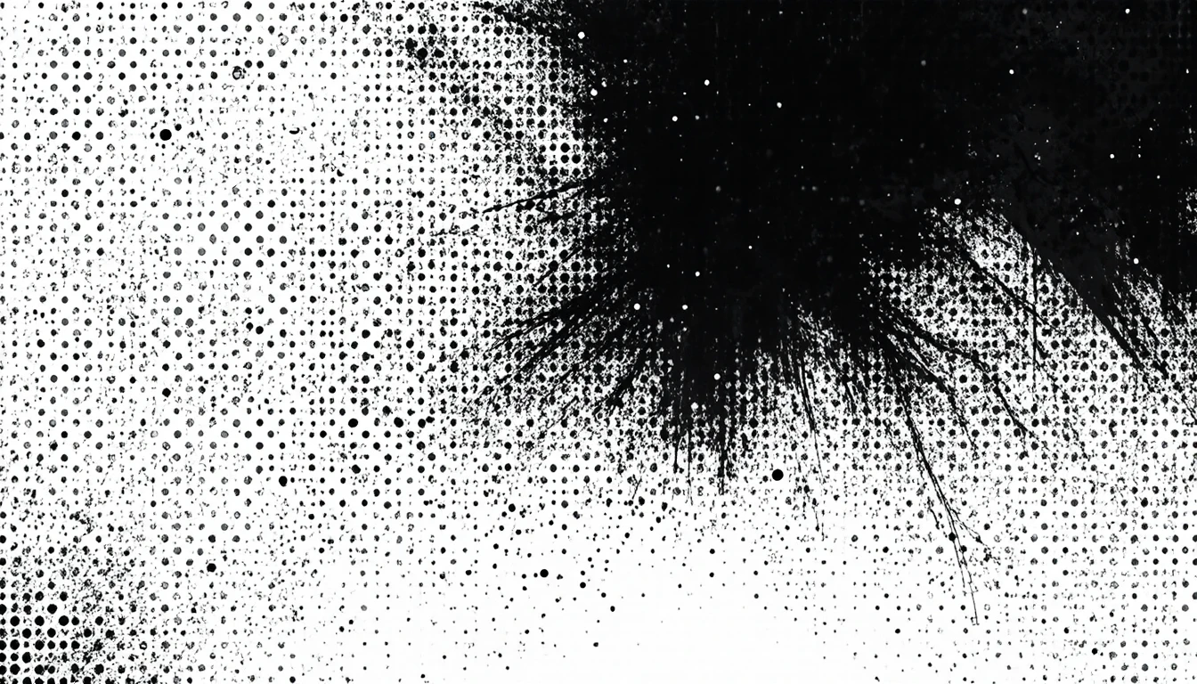 Puntini mezzatinta astratti con texture di schizzi d’inchiostro grunge