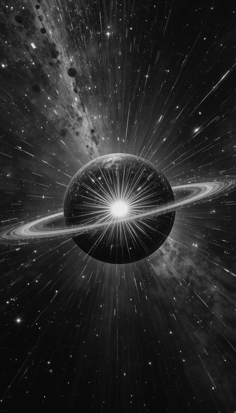 Geheimnisvolles Flugobjekt, das die Raumzeit in ferner Sternenlandschaft krümmt