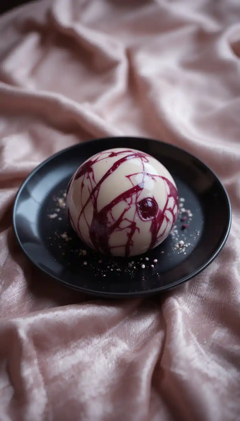 Dessert gourmet au chocolat sur assiette noire avec fruits rouges