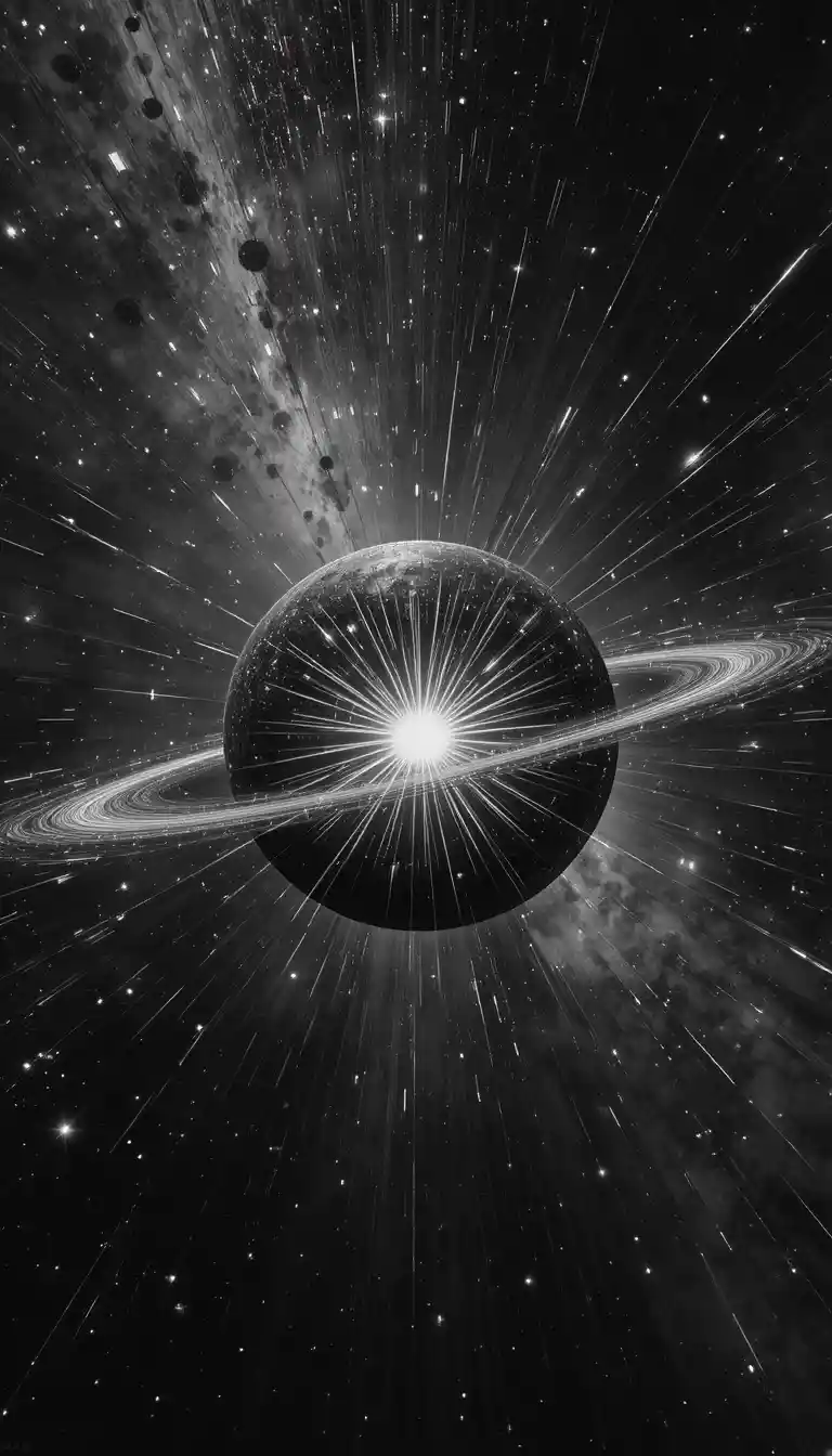 遠方の星空で時空をゆがめる謎の飛行物体