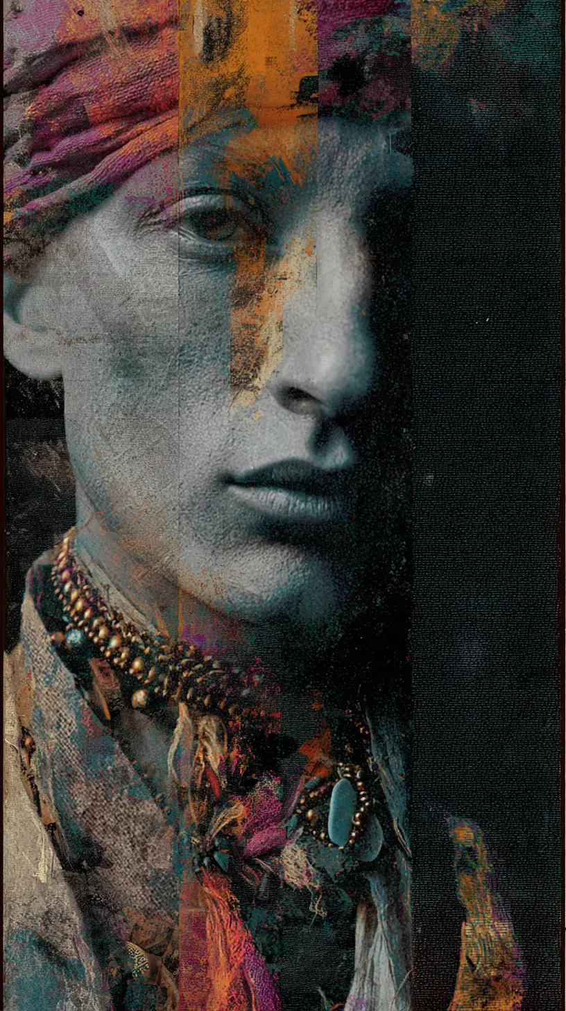 Divindade mítica pintada como uma tela romântica surreal