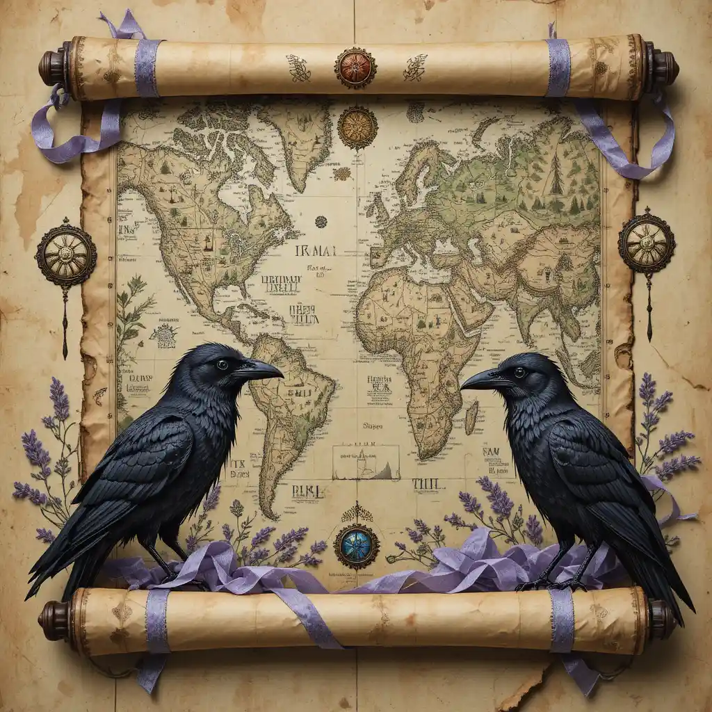 Ancient scroll unrolling to reveal bright future maps