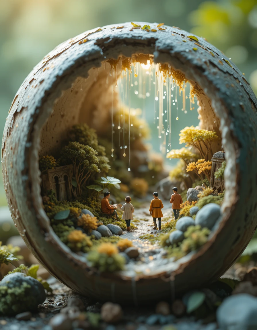 Minuscule monde surréaliste caché dans un objet du quotidien