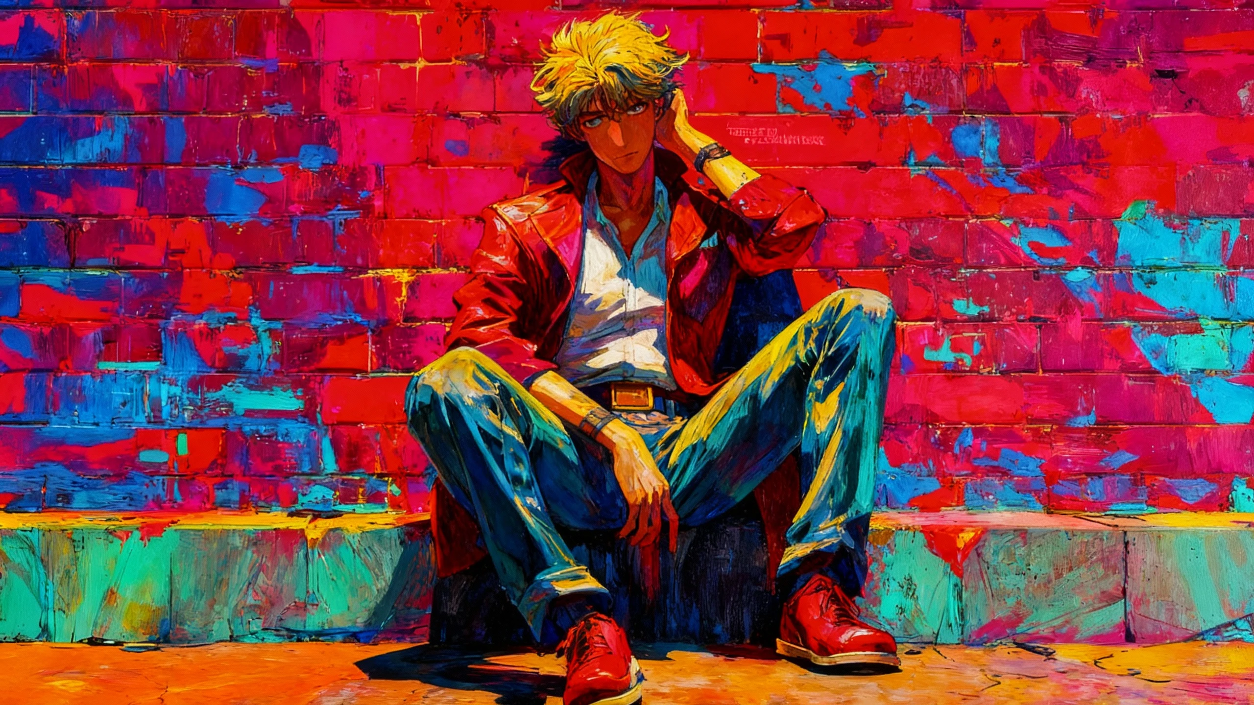 Peinture colorée transformée avec une audacieuse palette pop art
