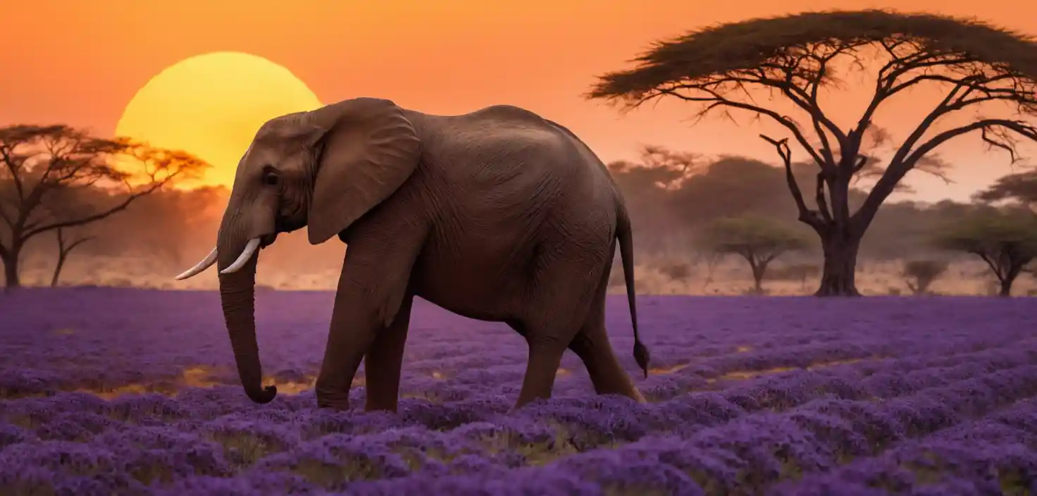 Primo piano della pelle di un elefante africano al tramonto vivido
