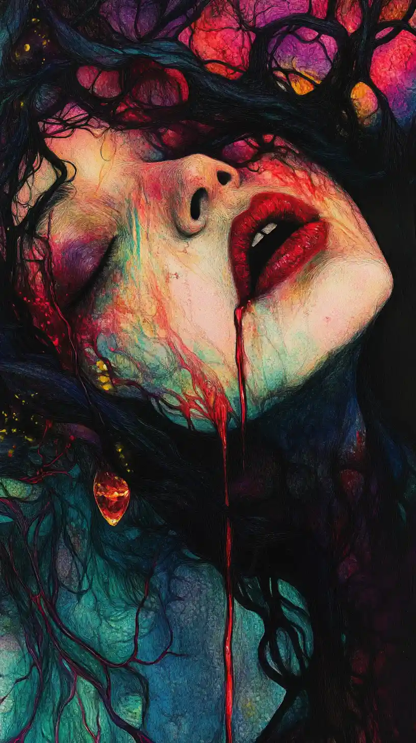 Surreal vision of paradise as a dark tempting poison