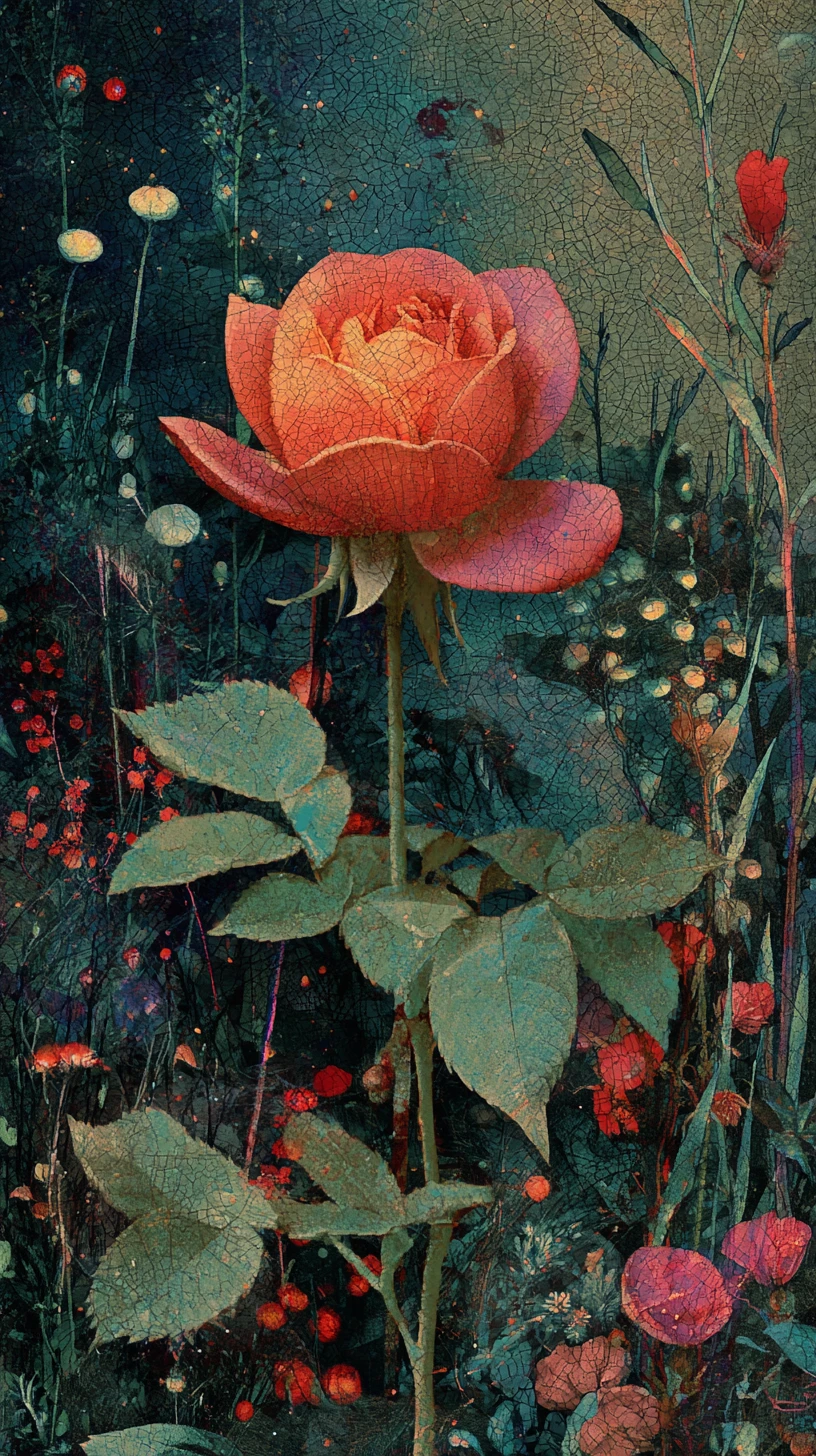 Rosa antropomórfica furiosa gritando em arte de colagem surreal