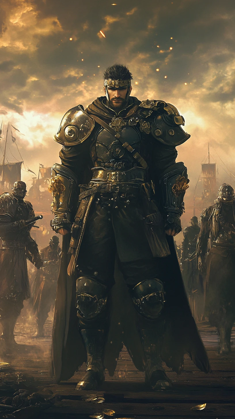 Guerriers ninjas steampunk en armures de fantasy surréalistes