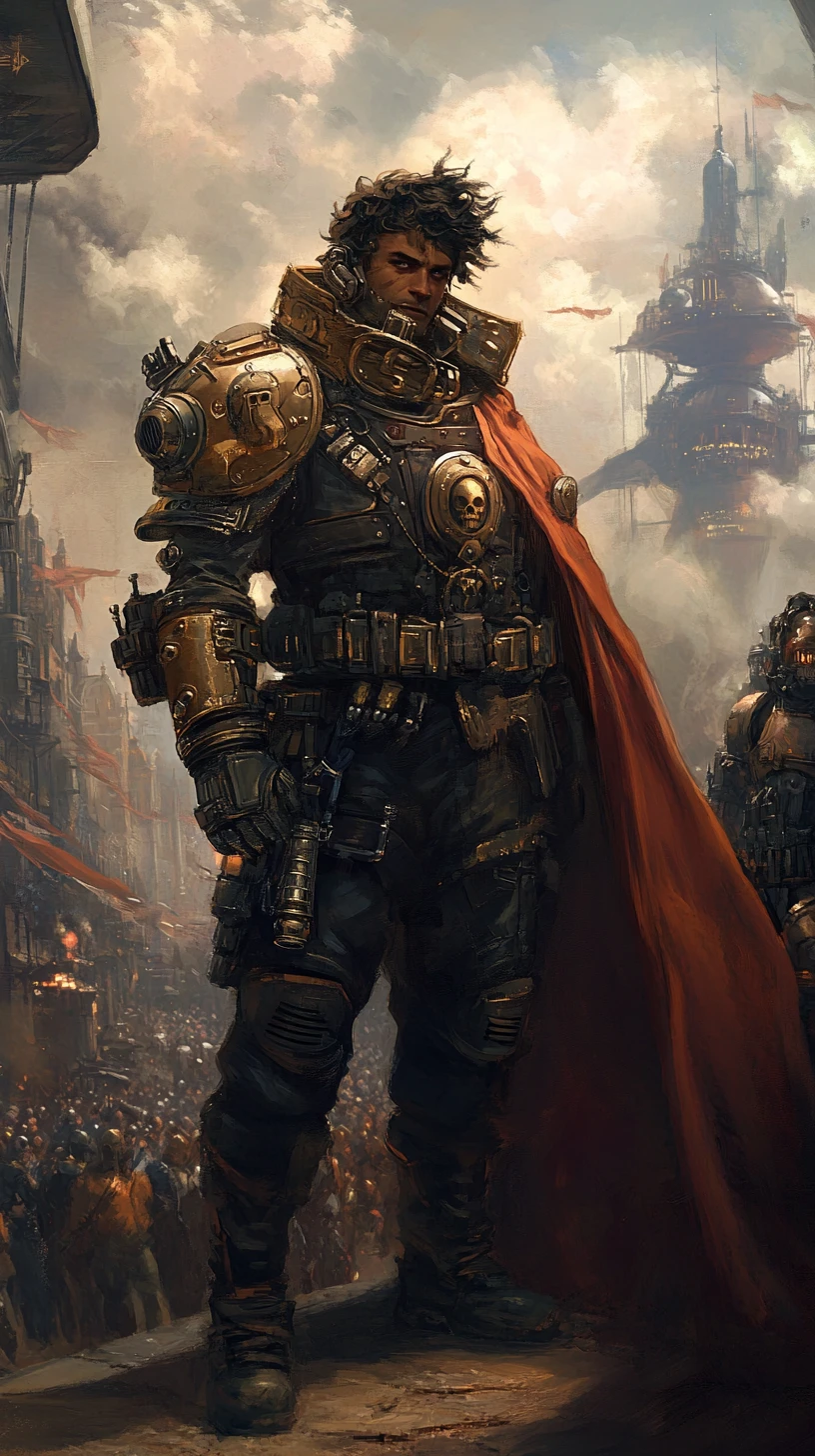 Steampunk-Fantasy-Krieger in kunstvoller Rüstung