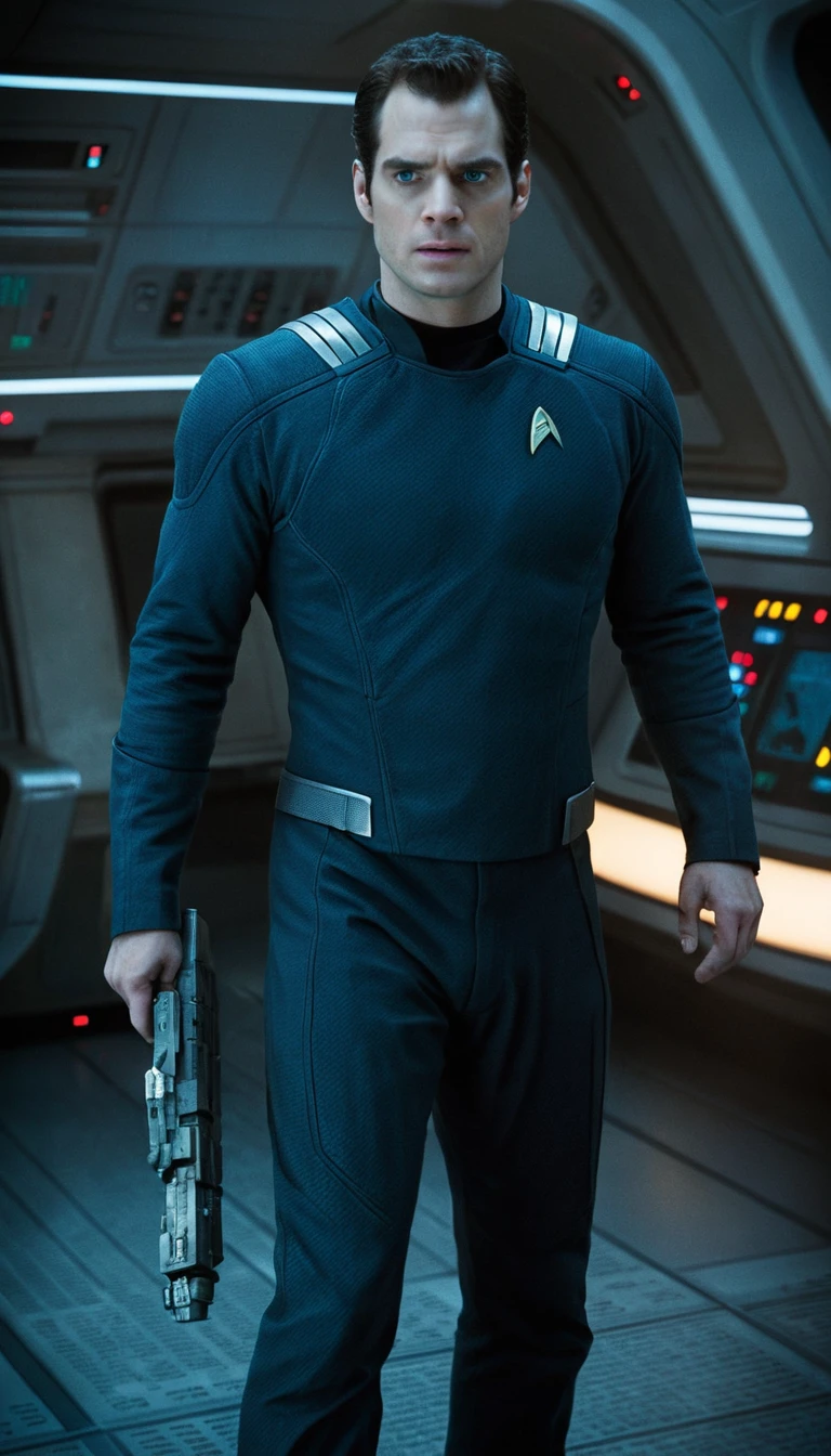 Determined man in a futuristic sci fi world portrait