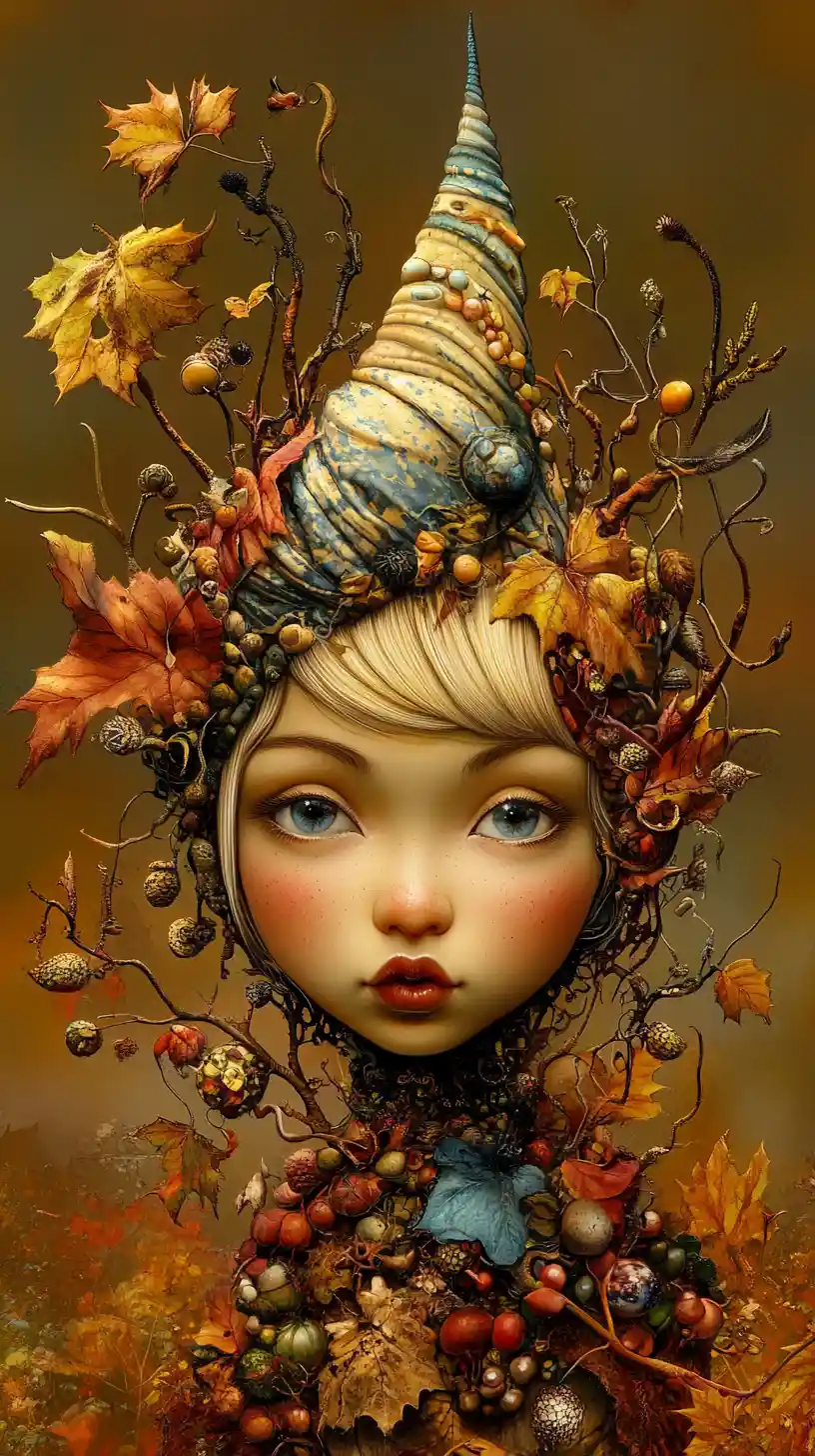 Whimsical Arabian fairy in a magical autumn forest