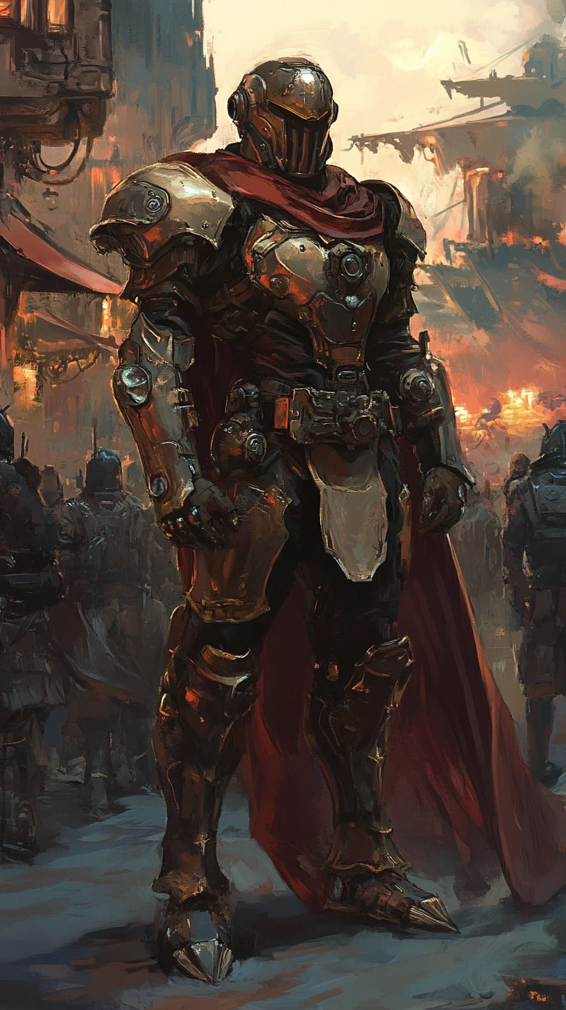 Steampunk fantasy warriors in soft light with detailed armor