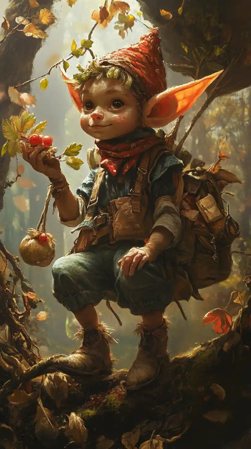 Cheerful Brown Fairy Helping With Household Chores