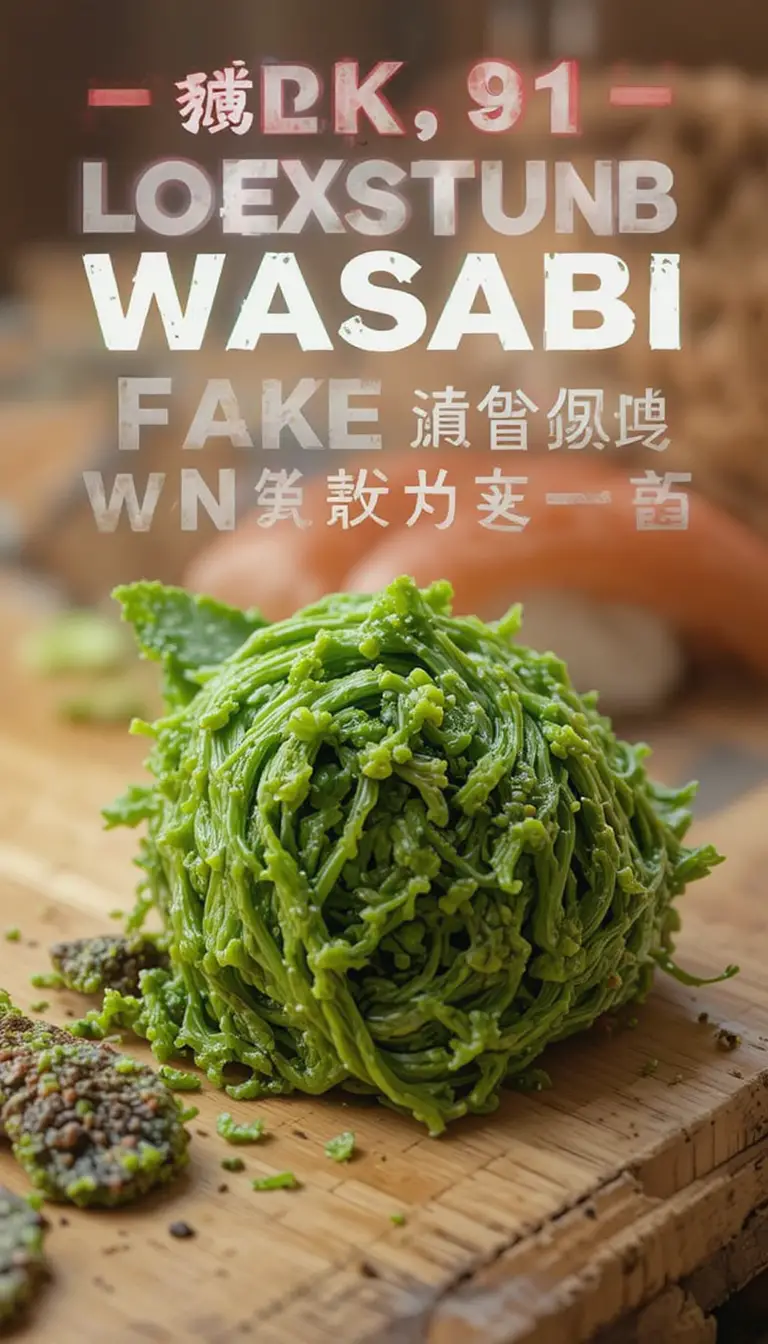 Close up of sushi with a small mound of green wasabi