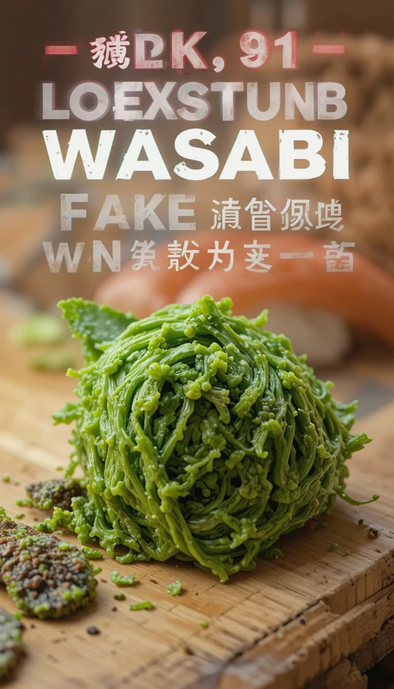 Close de sushi com um pequeno monte de wasabi verde