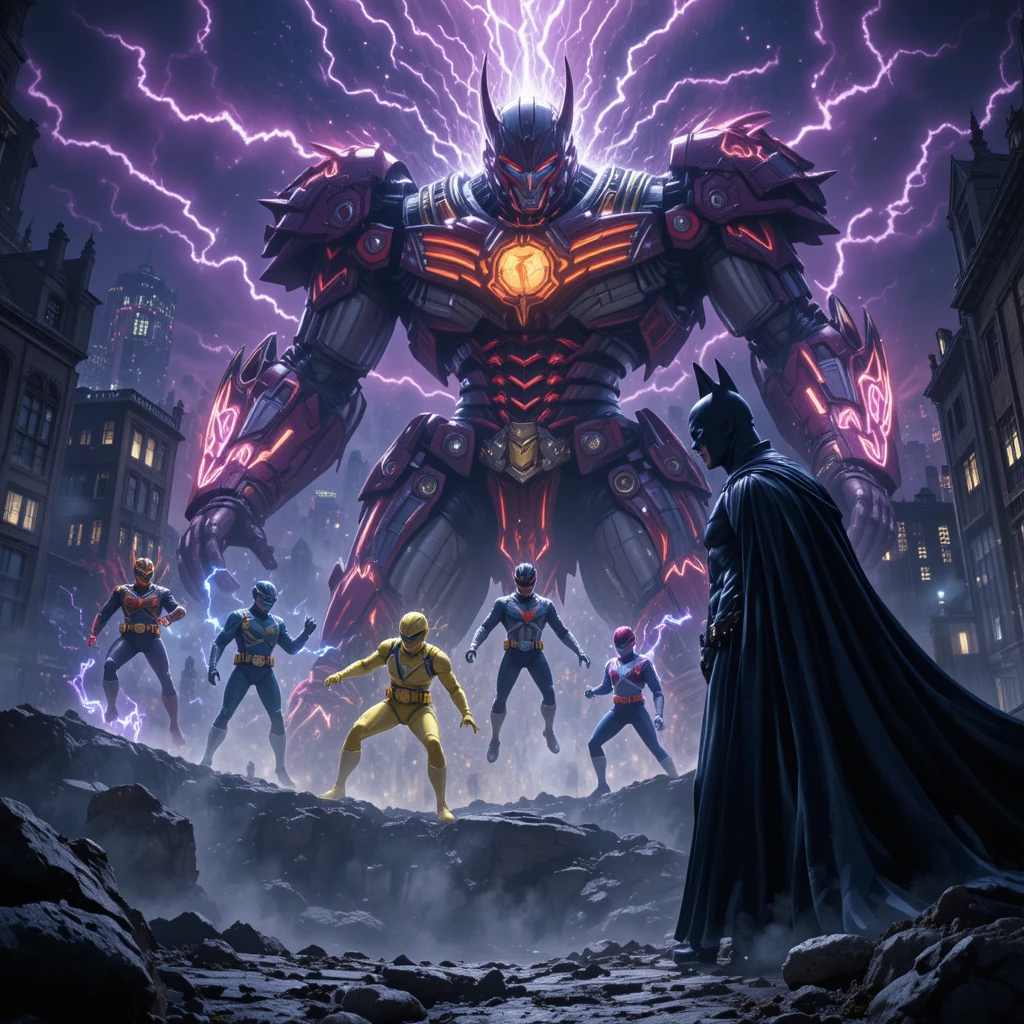 Batman Enfrenta Vilão Enquanto Heróis Coloridos Chegam a Gotham