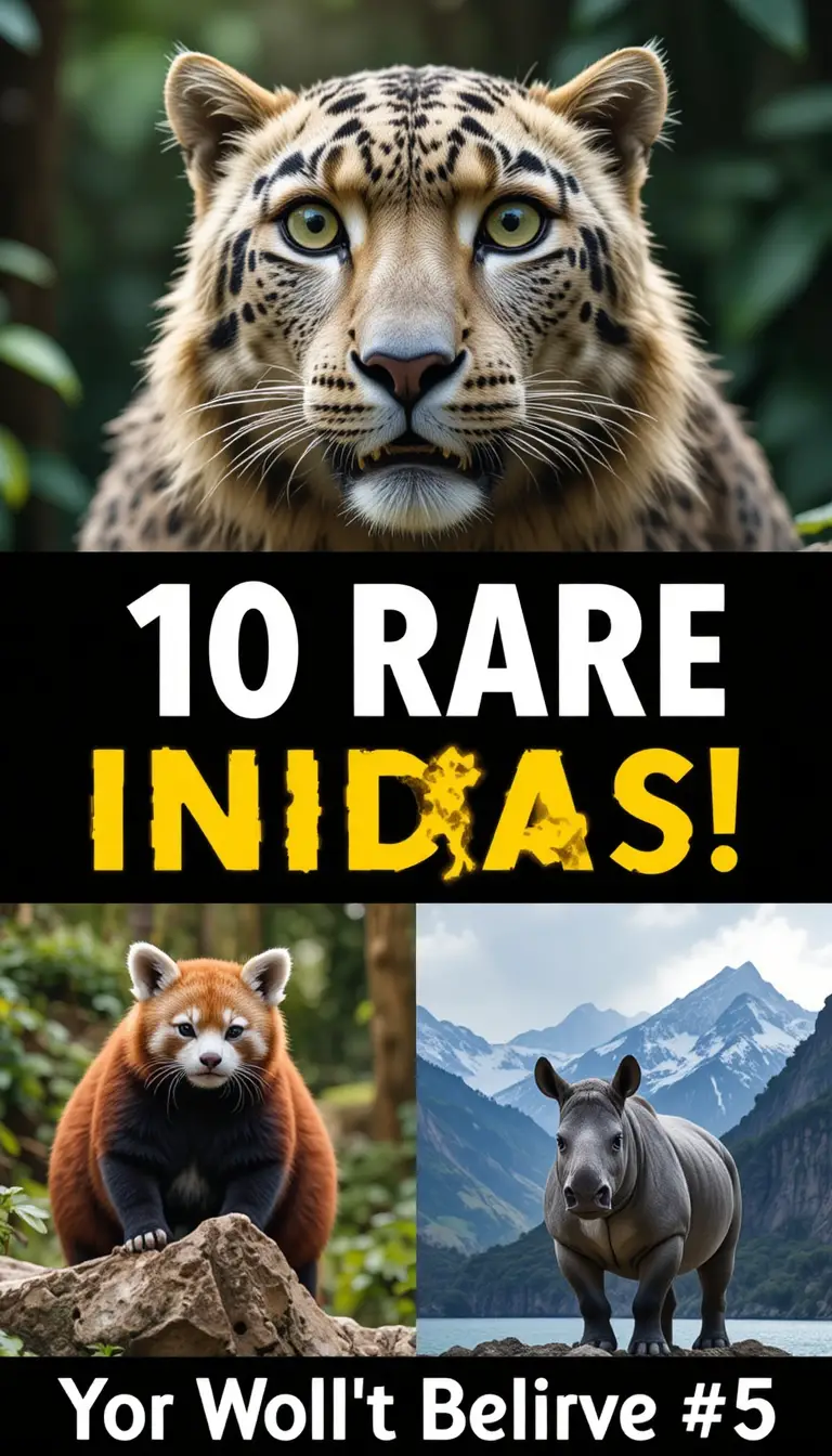 Collage seltener wild lebender Tiere, die nur in Indien vorkommen