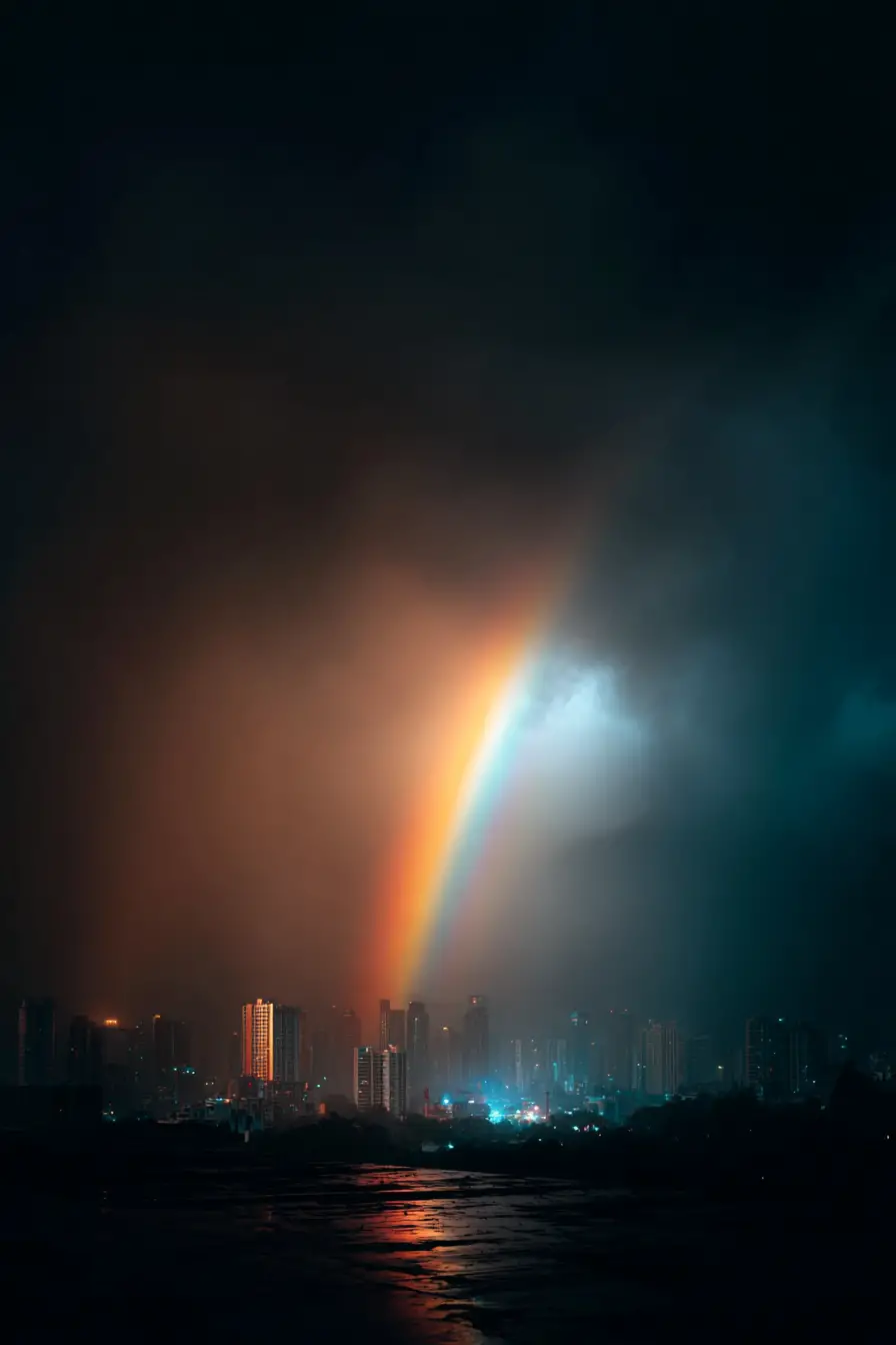 月のない夜、雨の中でこぼれるほろ苦い涙