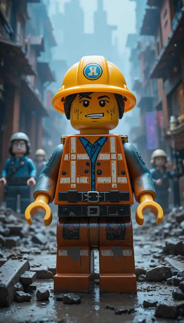 Operaio edile Lego eroe in un’epica missione cosmica
