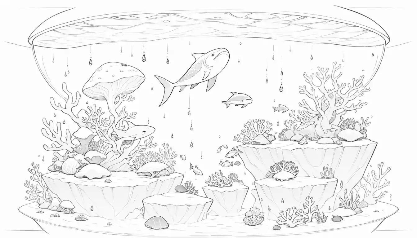 Microscopic Ocean Ecosystem Suspended Inside A Single Raindrop