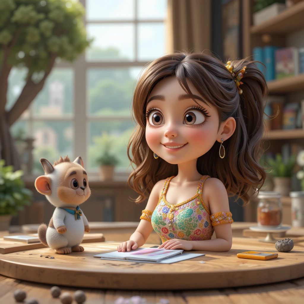 Frasco de tônico 3D em estilo Pixar em um banheiro quente e elegante