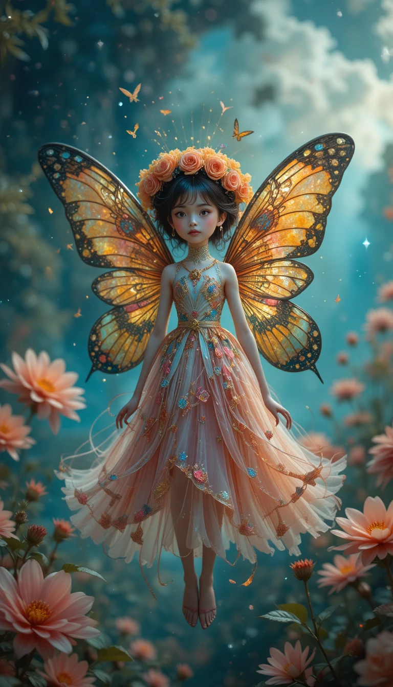 Libellule fantaisiste dans une illustration de fantasy colorée