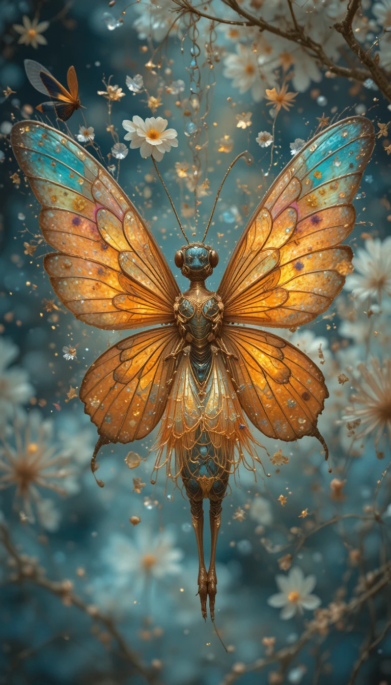Illustration fantastique et ludique d’une libellule colorée