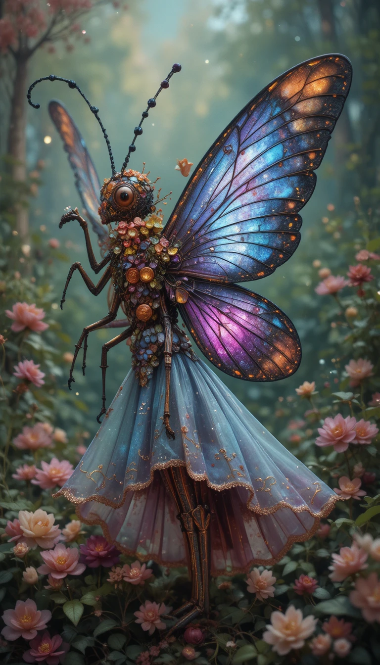 Libellule fantastique et ludique dans un style illustré vibrant