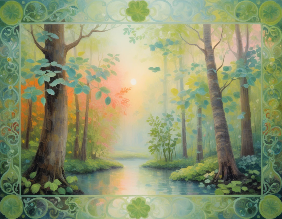 Mystical garden watched over by gentle glowing ufos