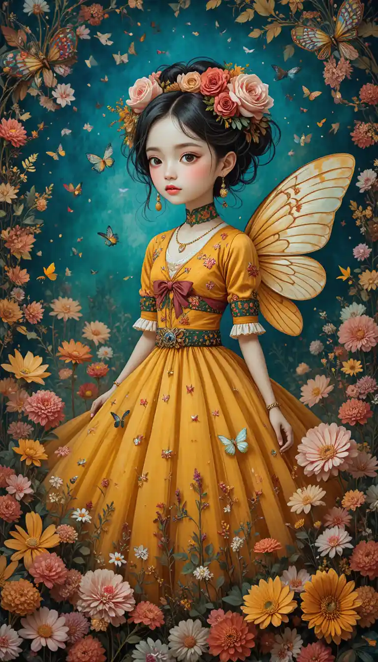 Whimsical bees illustrated in a dreamy colorful style