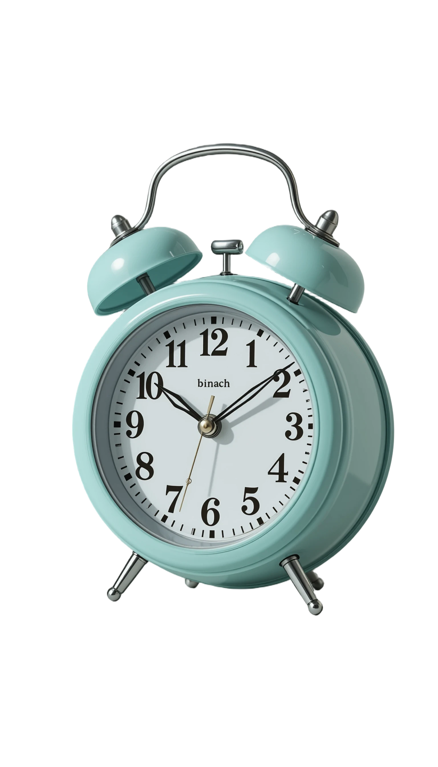 Vintage 3D alarm clock in a minimalist turquoise setting