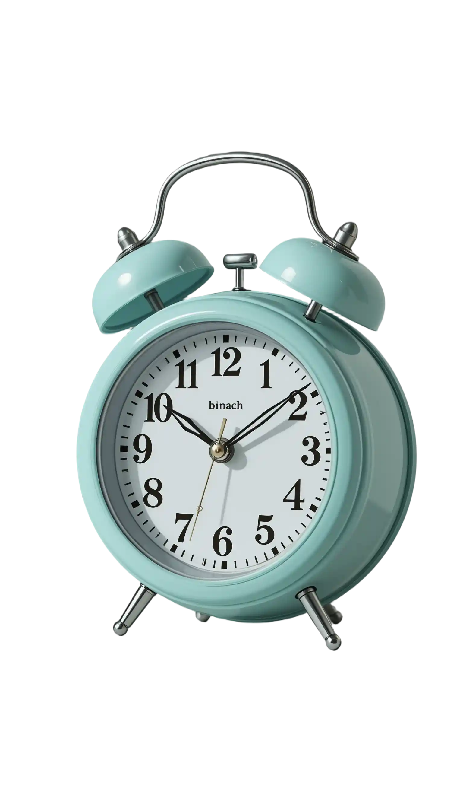 Vintage 3D alarm clock in a minimalist turquoise setting