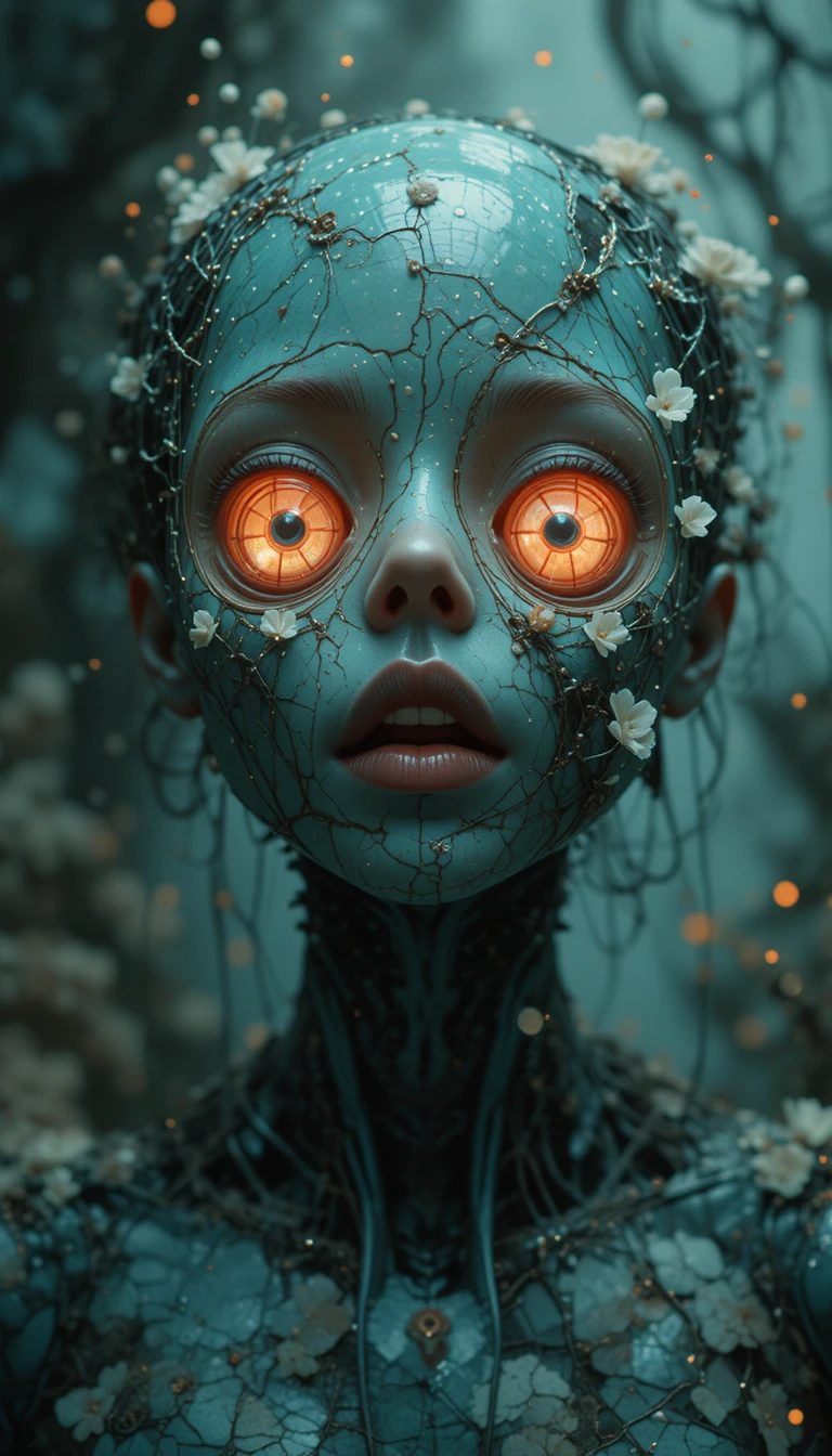 Alien terrorífico en un mundo de ciencia ficción surrealista