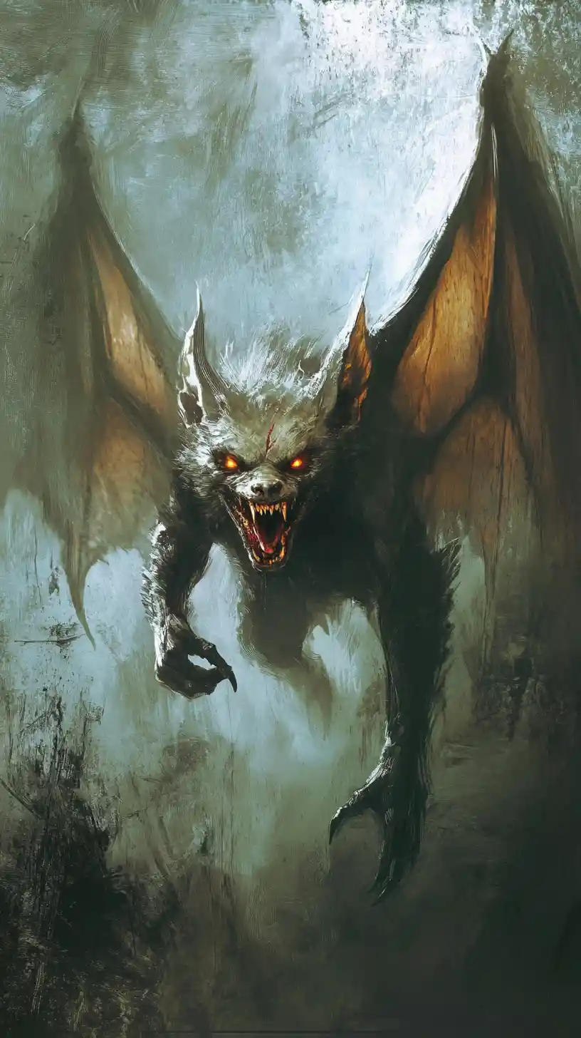 Dark fantasy depiction of the legendary Romanian strigoi spirit