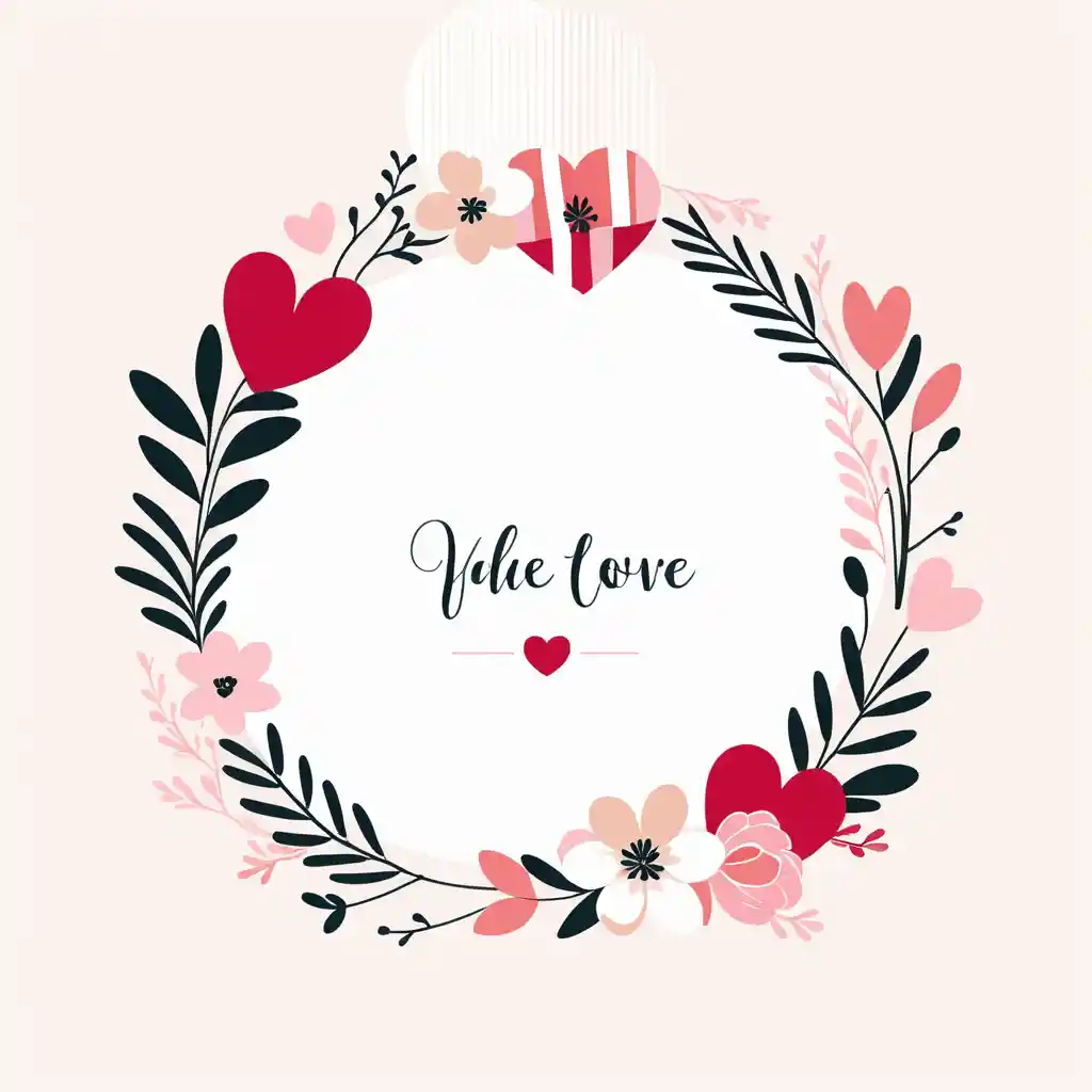 Cuori di San Valentino pastello minimal con delicati accenti floreali