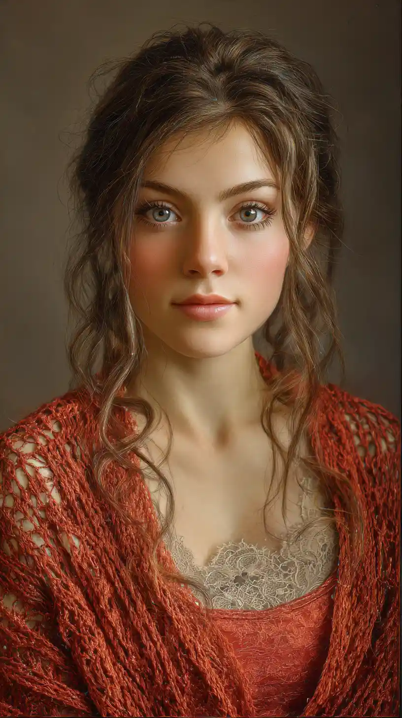 Natural brunette woman in soft light portrait
