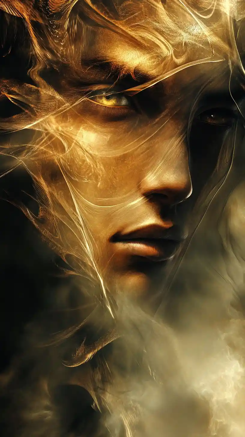 Surreal portrait of a man with an abstract dreamlike face