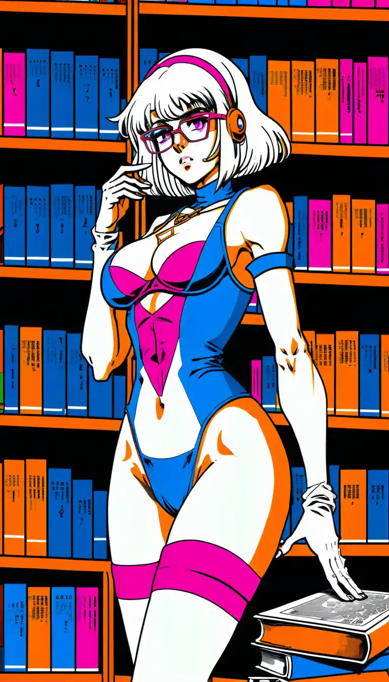 Bibliotecário Ladino em Estilo Mangá Alcançando um Tomo Proibido