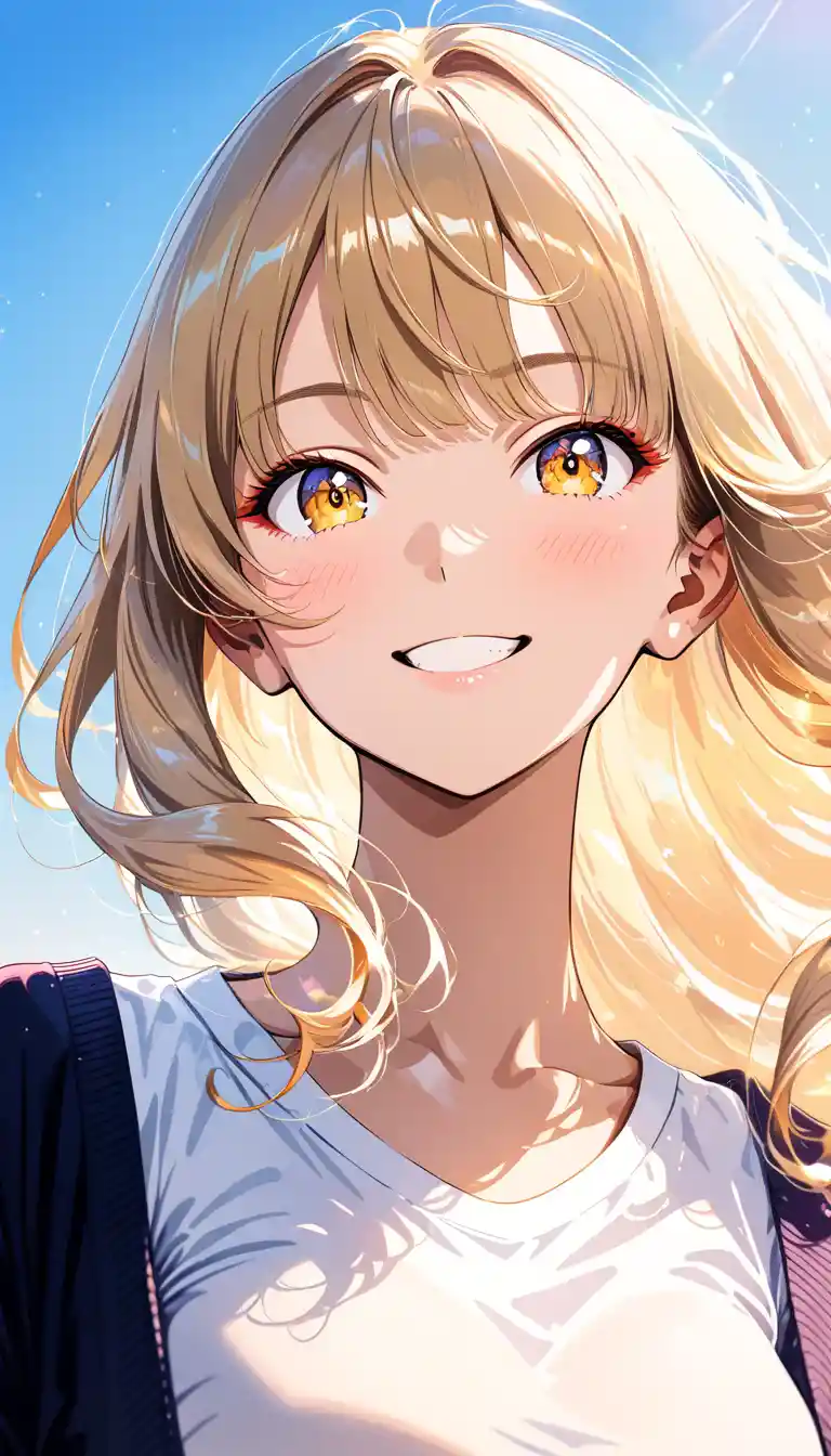 Ritratto anime all’alba di uomo giocoso dagli occhi dorati