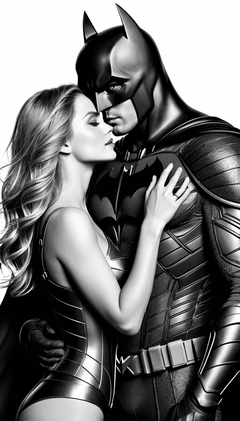 Romantic selfie of a superhero couple in dark city