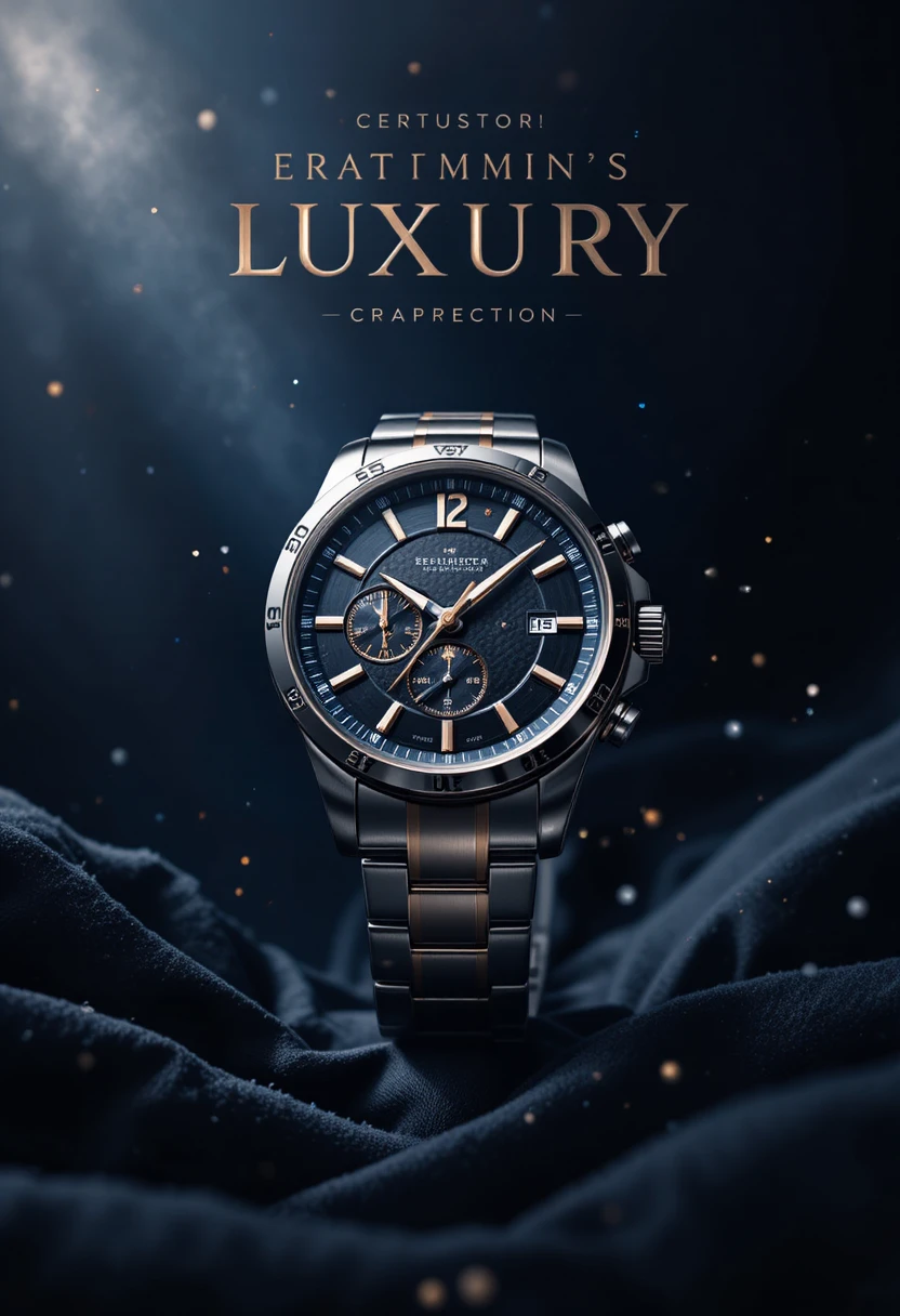 Montre de luxe pour homme en gros plan sur fond sombre et cinématographique