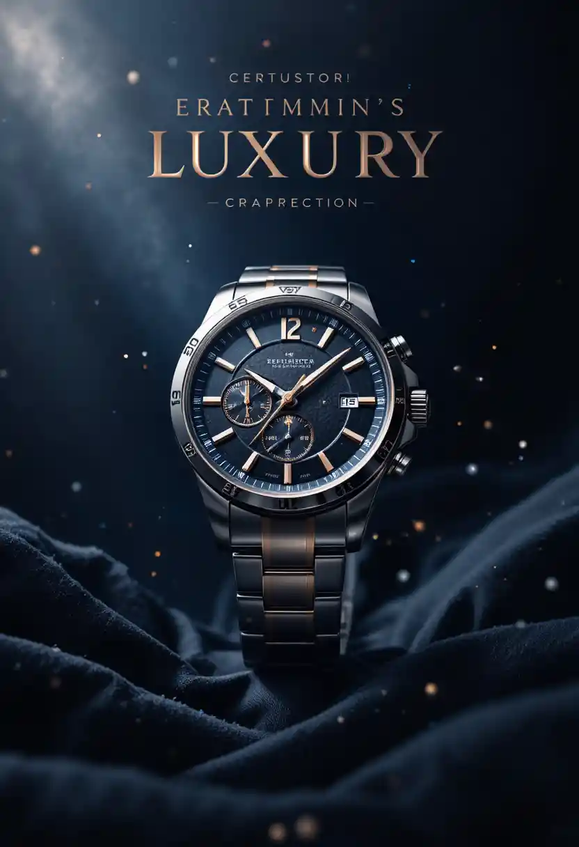 Montre de luxe pour homme en gros plan sur fond sombre et cinématographique
