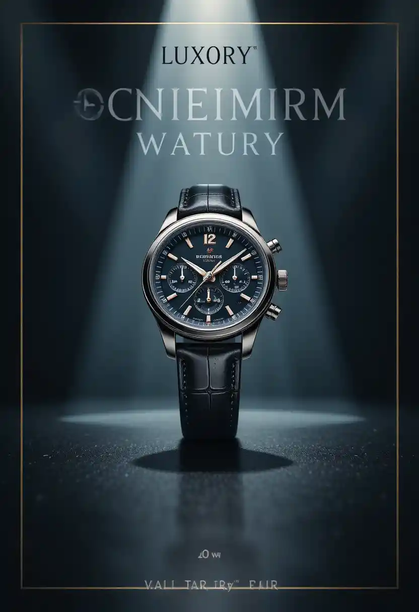 Montre-bracelet de luxe pour homme sur flyer minimaliste sombre