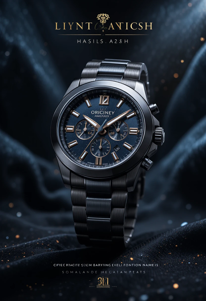 Reloj de pulsera de lujo para hombre sobre fondo oscuro cinematográfico